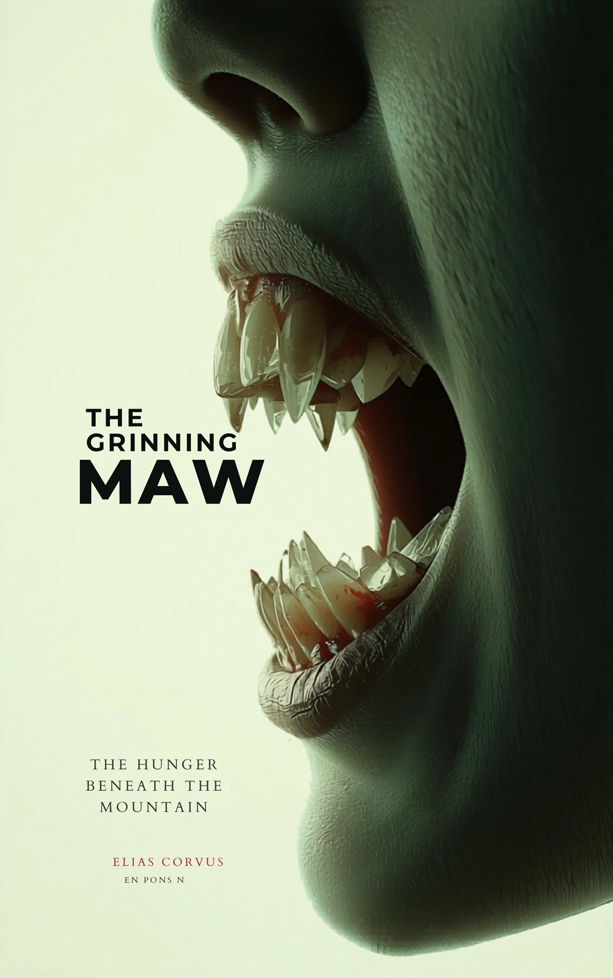 Horror book cover from Canva showing good imagery but typical AI text rendering issues.